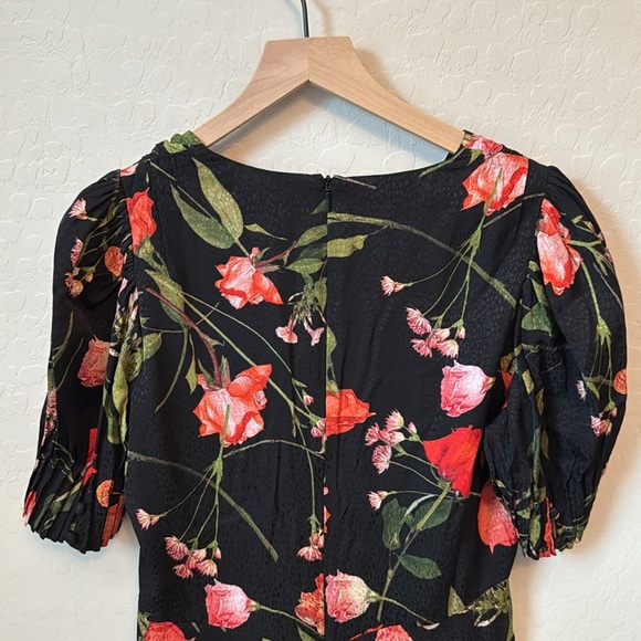 NWT Ted Baker Sienno Puff Sleeve Floral Jacquard Mini Tea Dress 3 / US 8 - Picture 12 of 13
